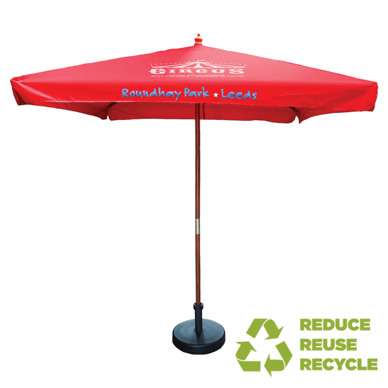 Image of 2m Square Wooden Eco Parasol